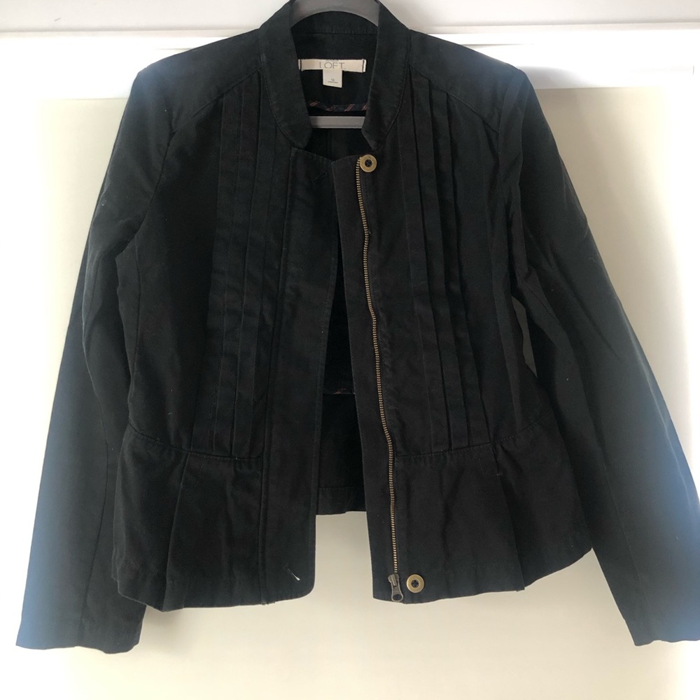 Black LOFT peplum casual coat! Slimming!!!